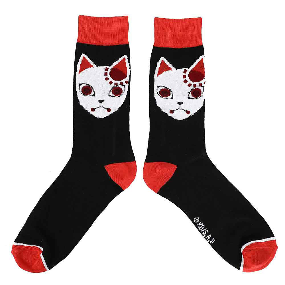 Demon Slayer Fox Mask Crew Sock