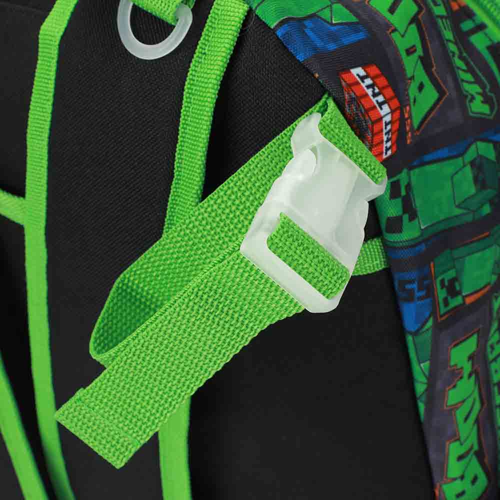 Minecraft Creeper Youth 5 pc Adaptive Backpack Set
