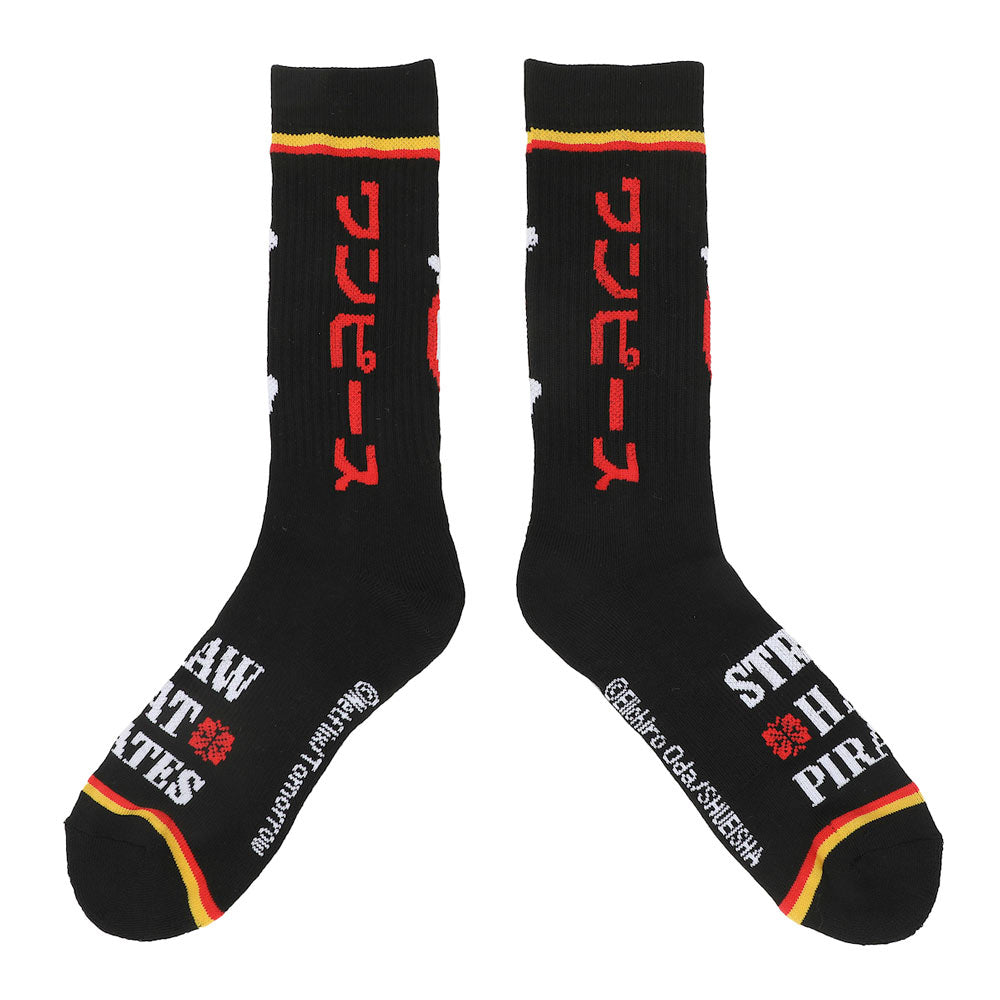 One Piece Straw Hat Pirates Adult 3 Pair Crew Socks