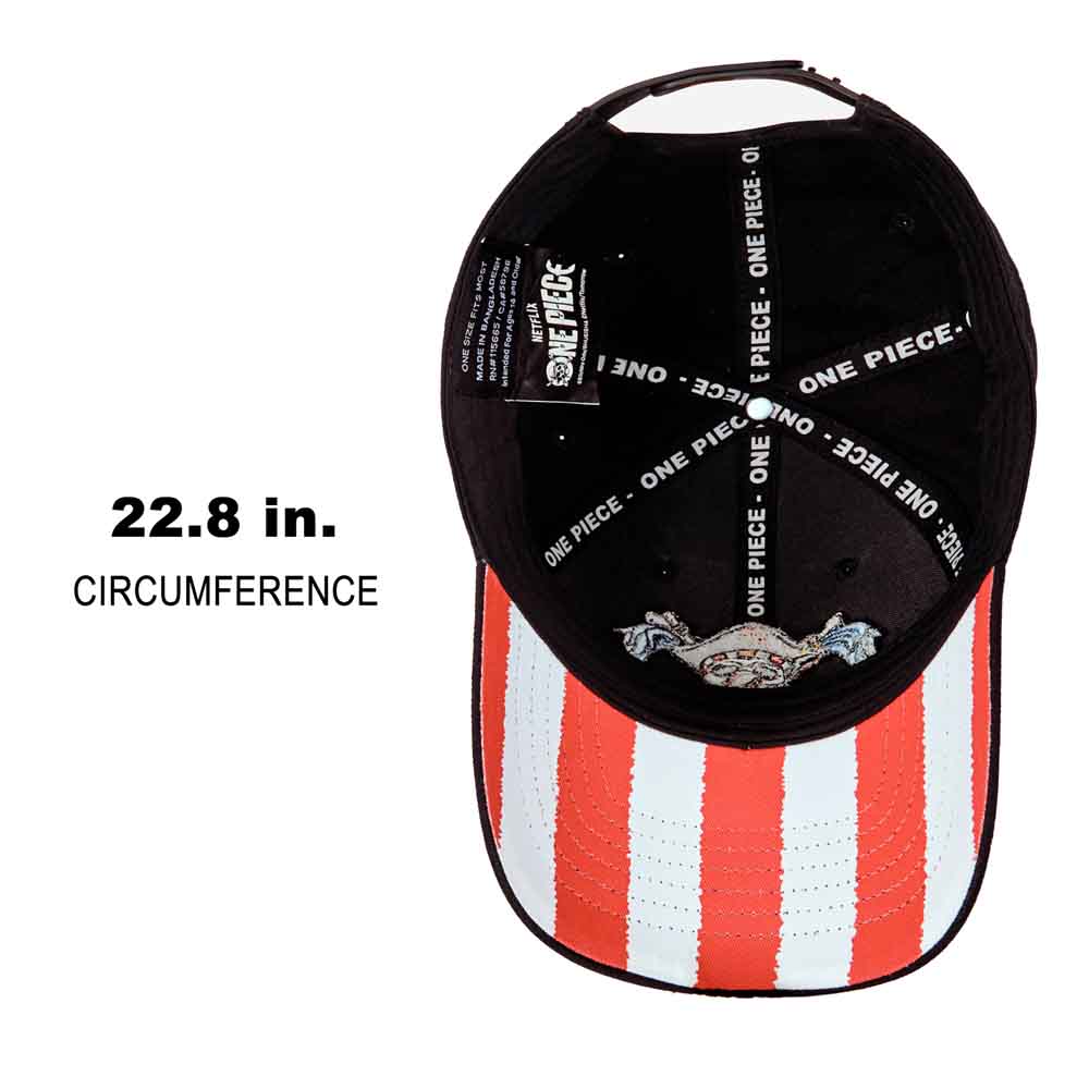 One Piece Buggy Embroidered Curved Bill Snapback