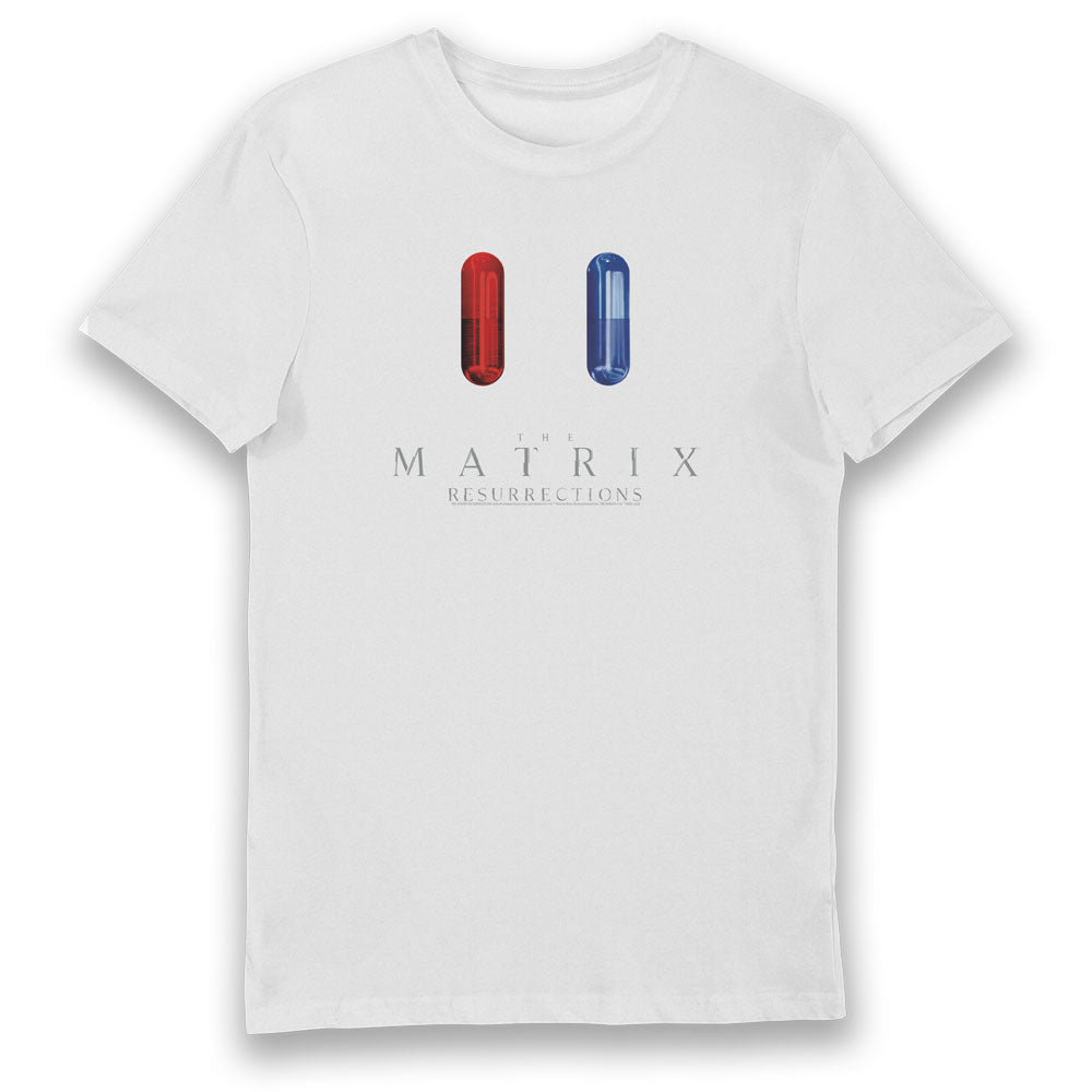 The Matrix Resurrections Pill Adults White T-Shirt