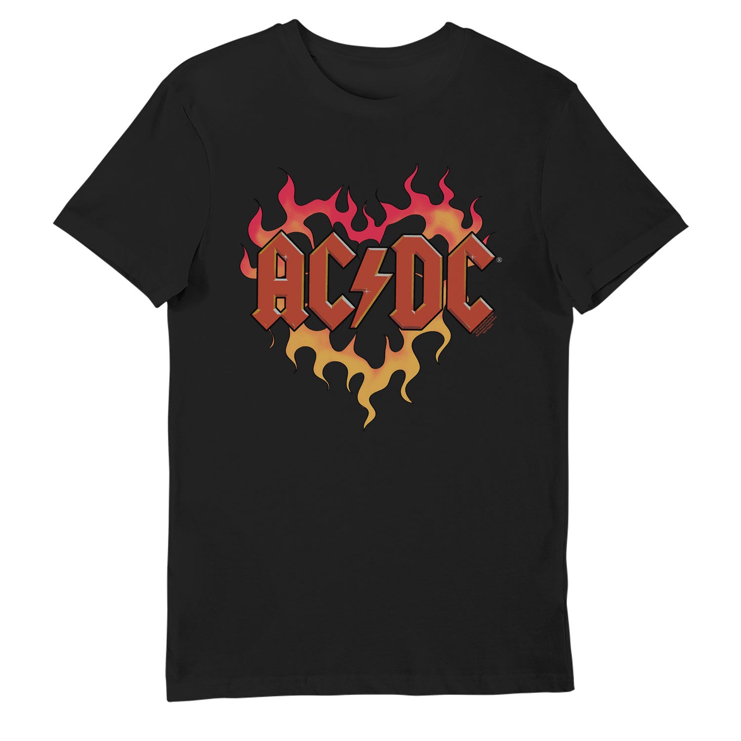 AC DC Black Flame Printed Music T-Shirt