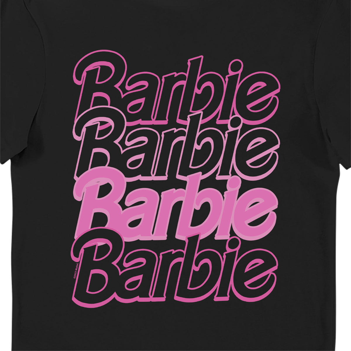 Barbie Pink Trace Logo Black Unisex T-Shirt
