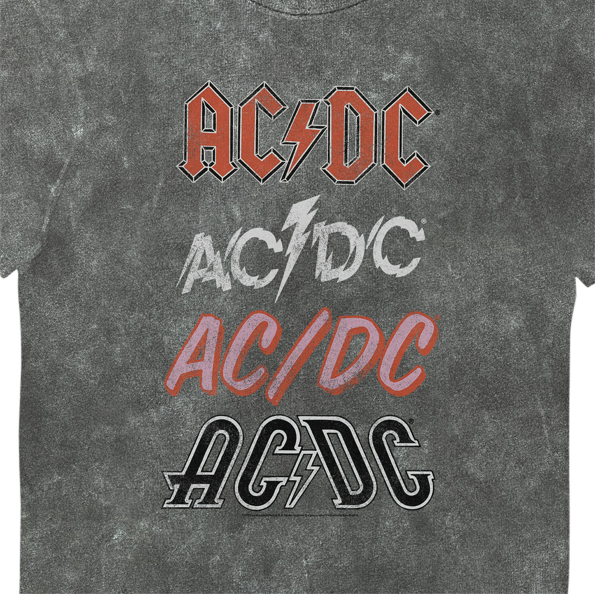 AC DC Logo Grey Music T-Shirt wholesale in bulk.