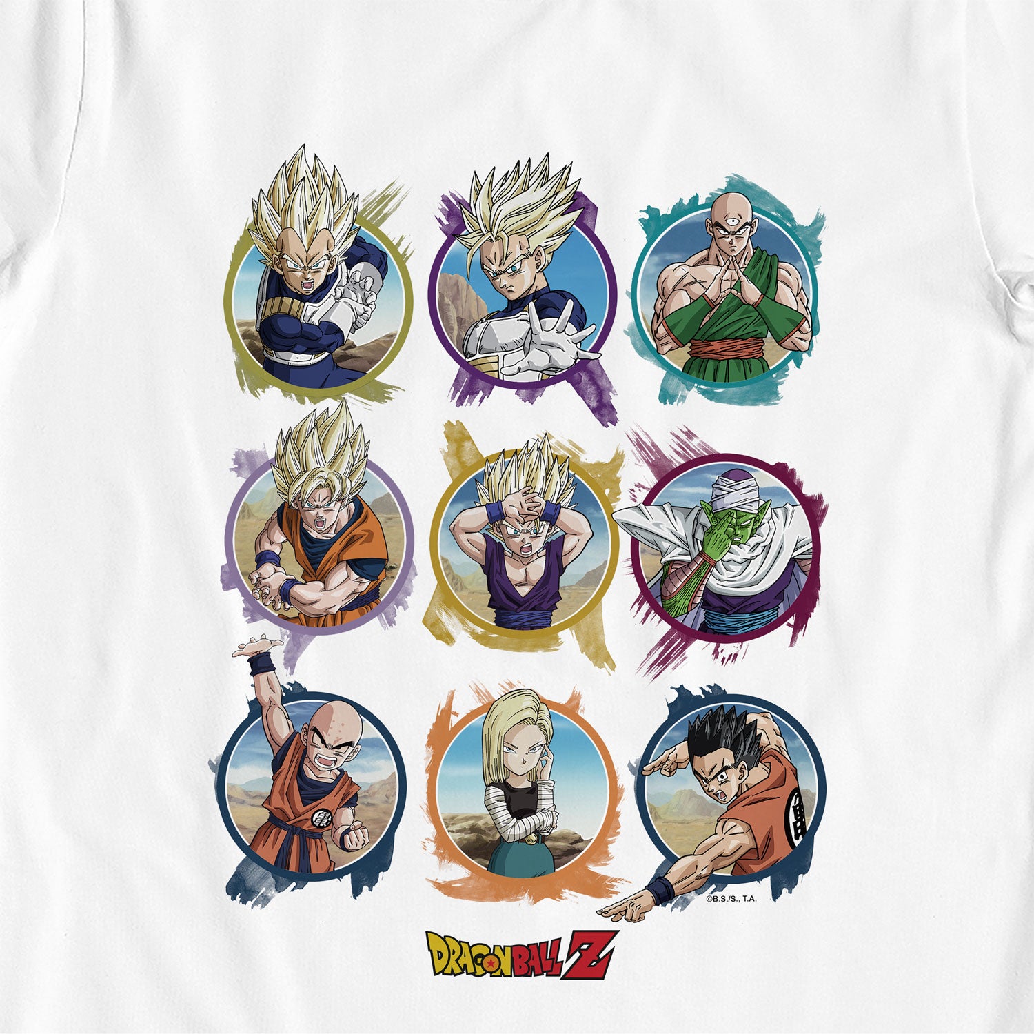 Dragon Ball Z Circle Characters White Kids T-Shirt