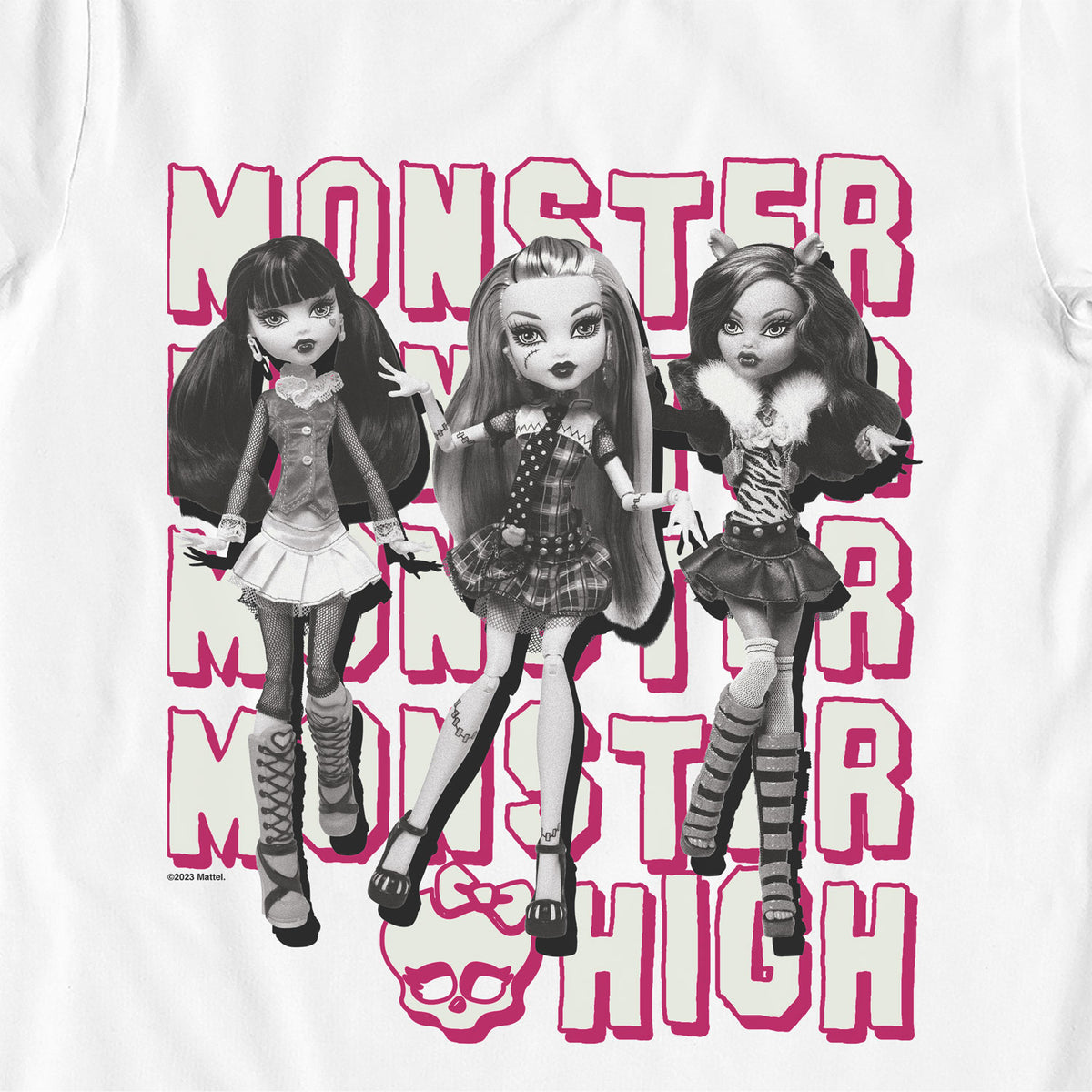 Monster High Girls Glow in the Dark White Kids T-Shirt - Bulk Buy