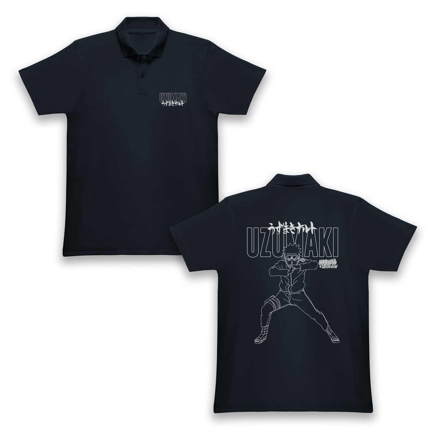 Naruto Uzumaki Adults Navy Polo Shirt