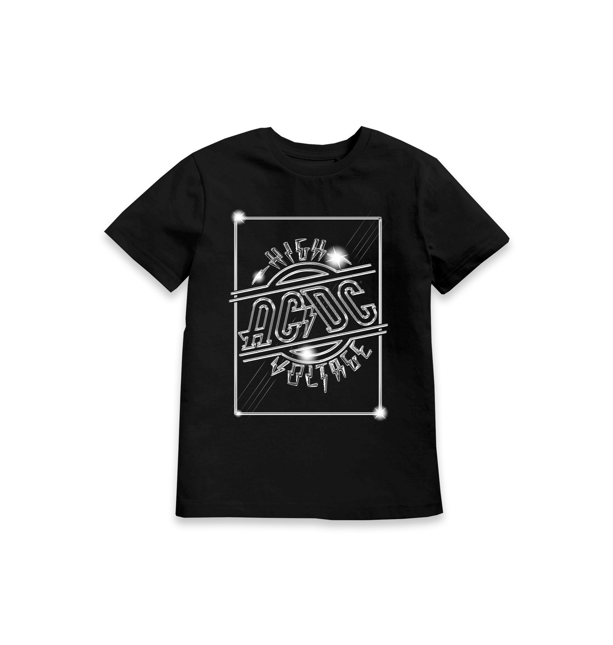 Black Printed Kids T-Shirt Front