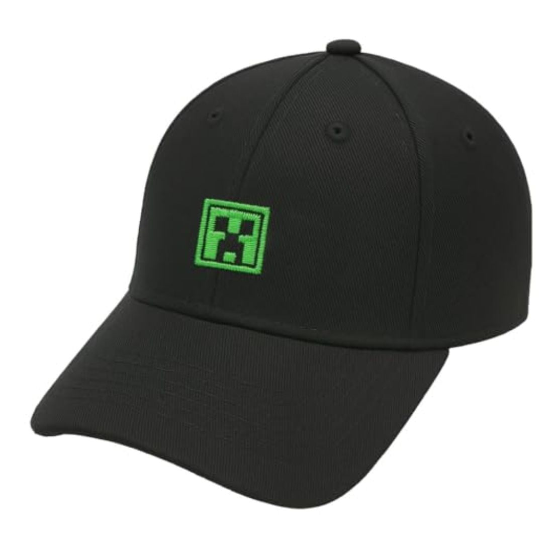 Bioworld Minecraft Creeper Adjustable Snapback Baseball Cap – Official Merchandise Gaming Hat for Kids Adults Teens - Great Gift Idea Black