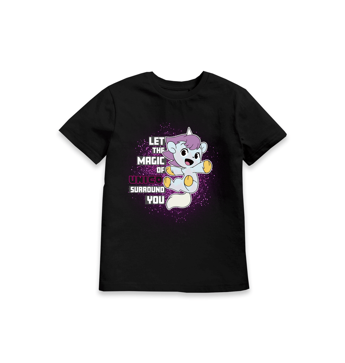 Black Printed Kids T-Shirt Front
