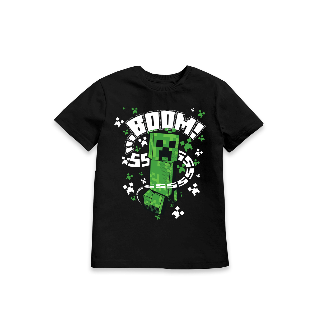 Black Printed Kids T-Shirt Front