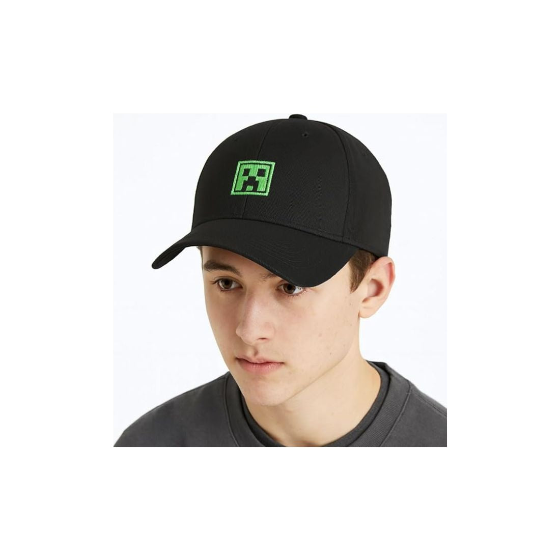 Bioworld Minecraft Creeper Adjustable Snapback Baseball Cap – Official Merchandise Gaming Hat for Kids Adults Teens - Great Gift Idea Black