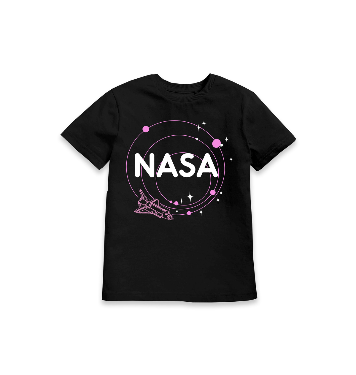 Black Printed Kids T-Shirt Front