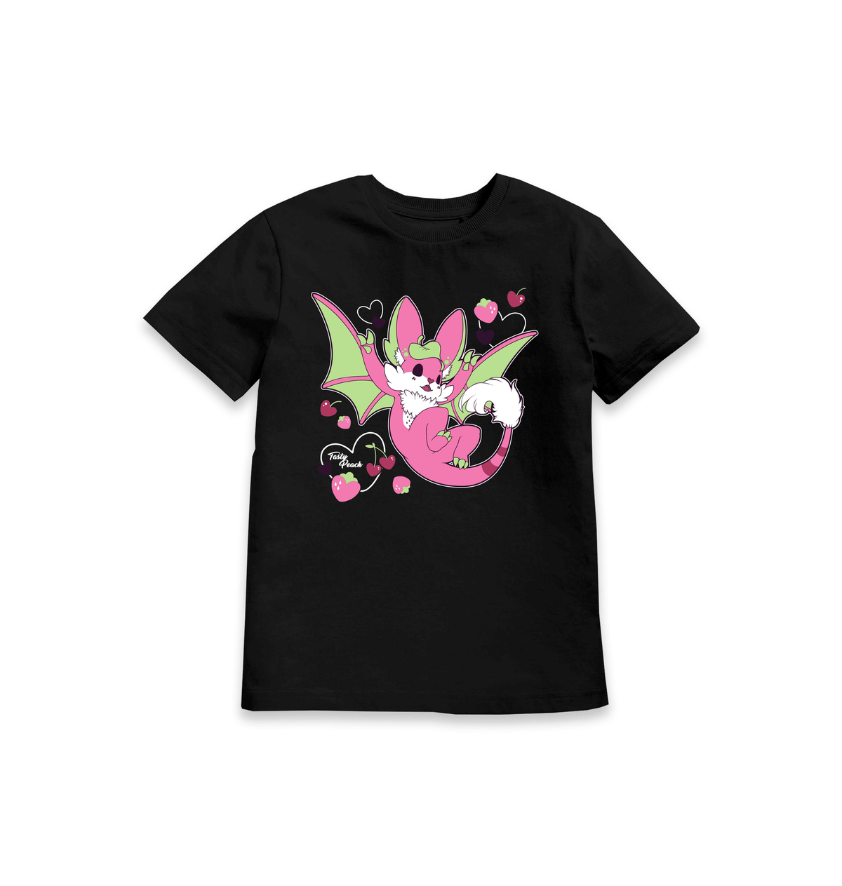 Black Printed Kids T-Shirt Front
