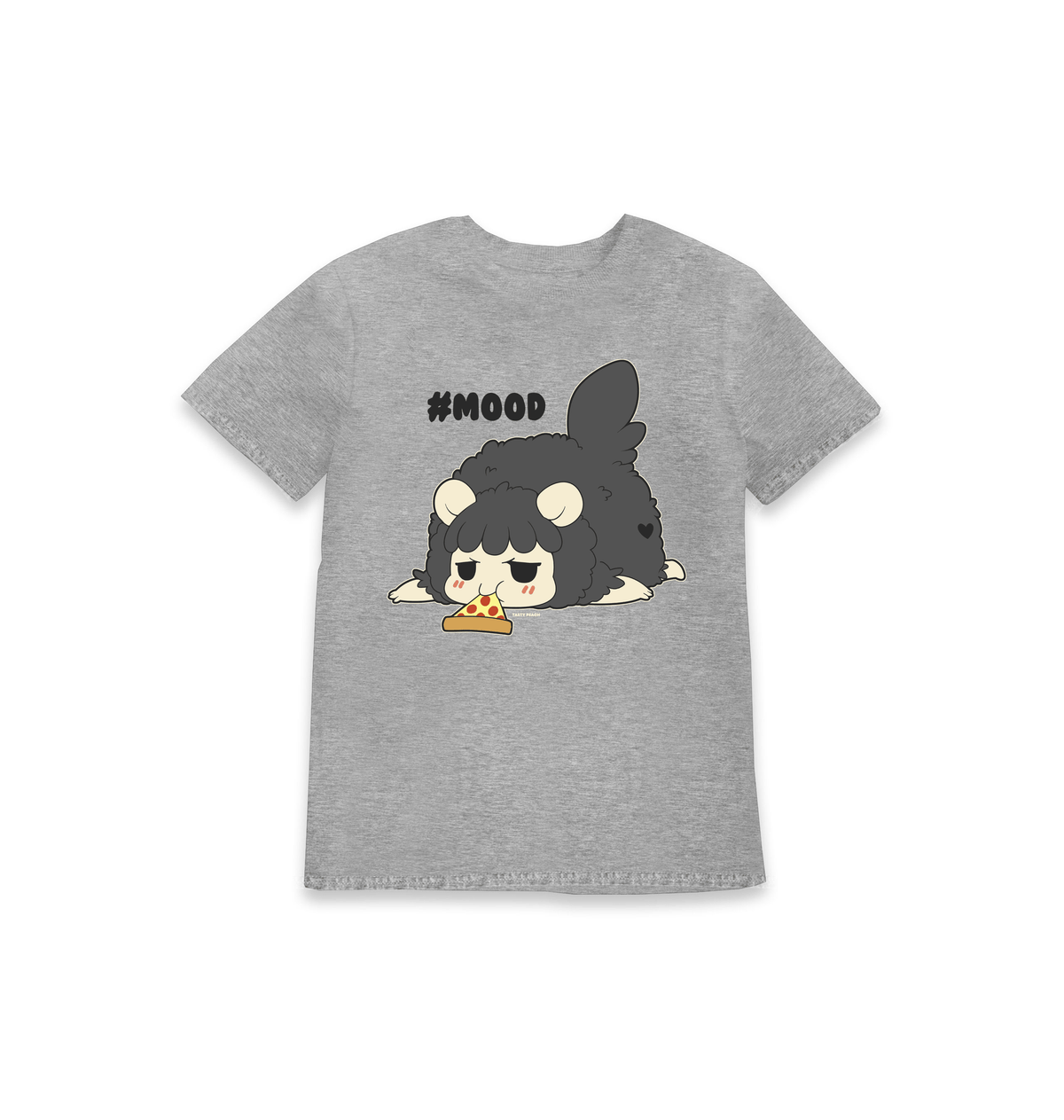Grey Marl Printed Kids T-Shirt Front