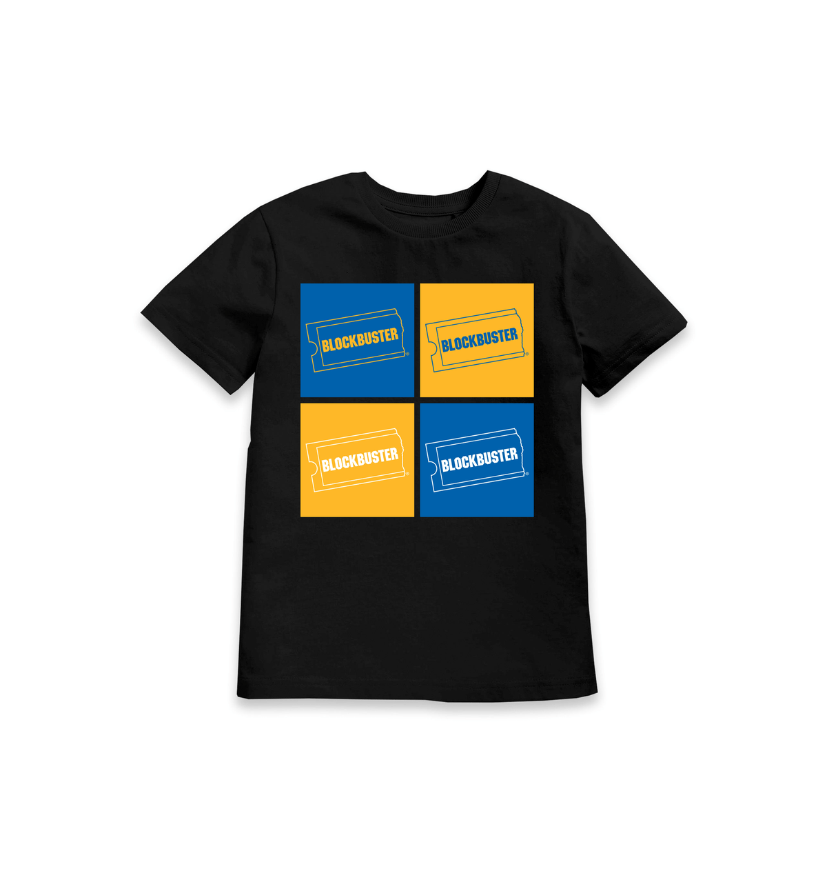 Black Printed Kids T-Shirt Front