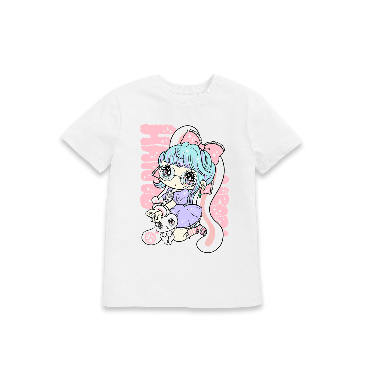 White Printed Kids T-Shirt Front