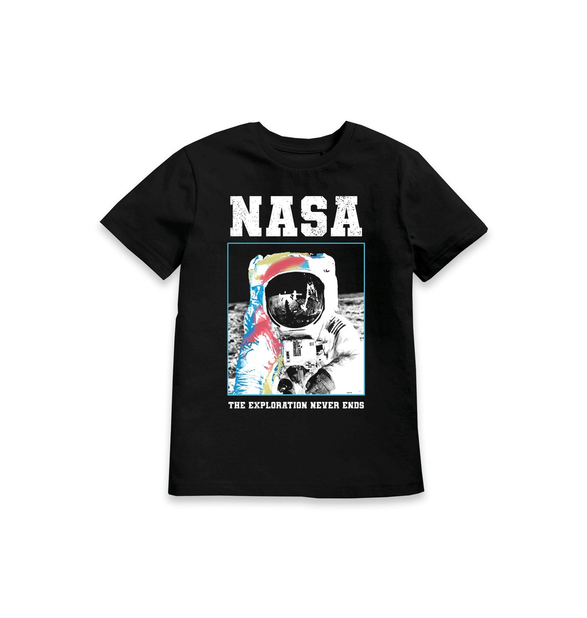 Black Printed Kids T-Shirt Front