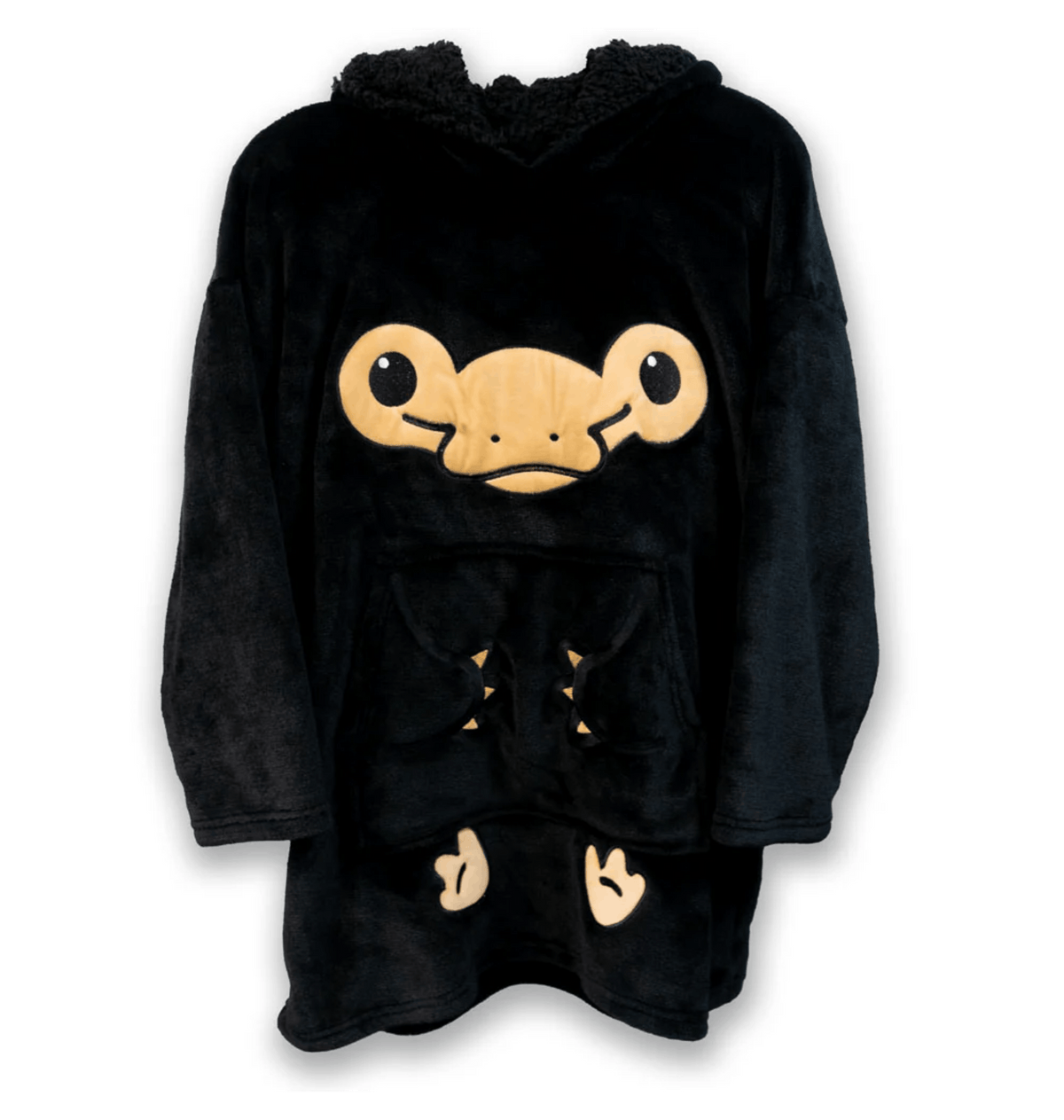 Black Printed Hoody Front