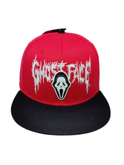 Ghostface Logo Rubber Badge PU Snapback Cap