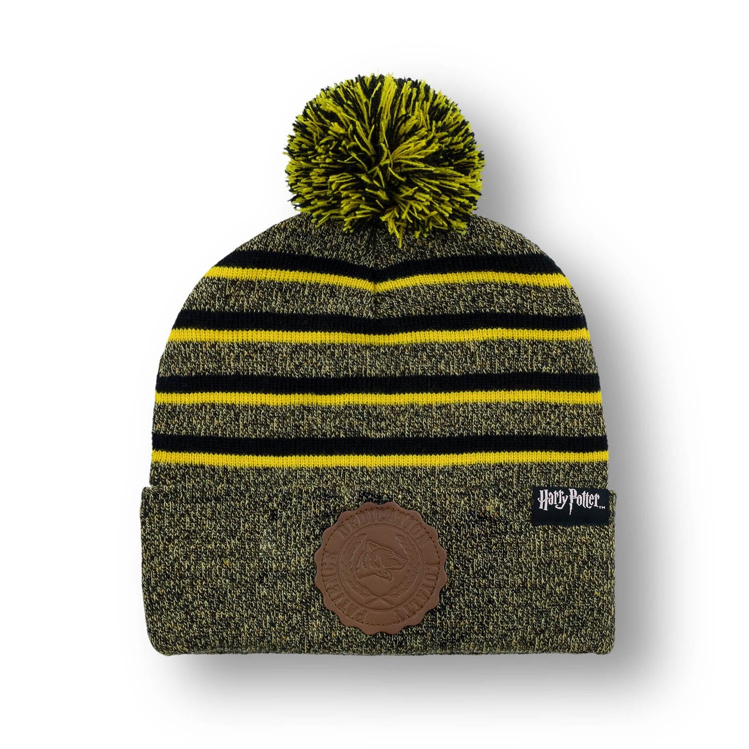 Harry Potter Hufflepuff Striped Pom Beanie