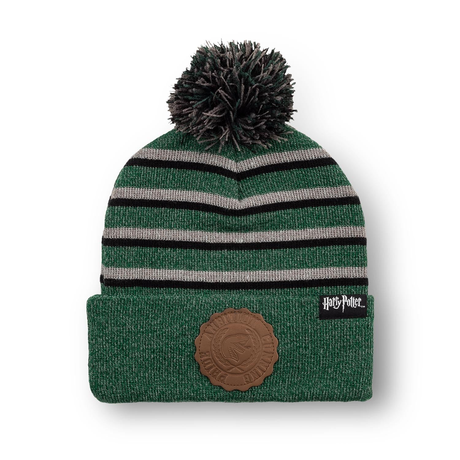 Harry Potter Slytherin Striped Pom Beanie