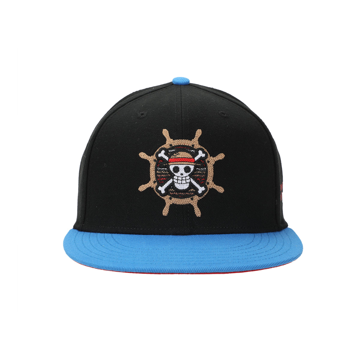 One Piece Live Action Straw Hat Pirates Compass Adult Black Snapback Hat