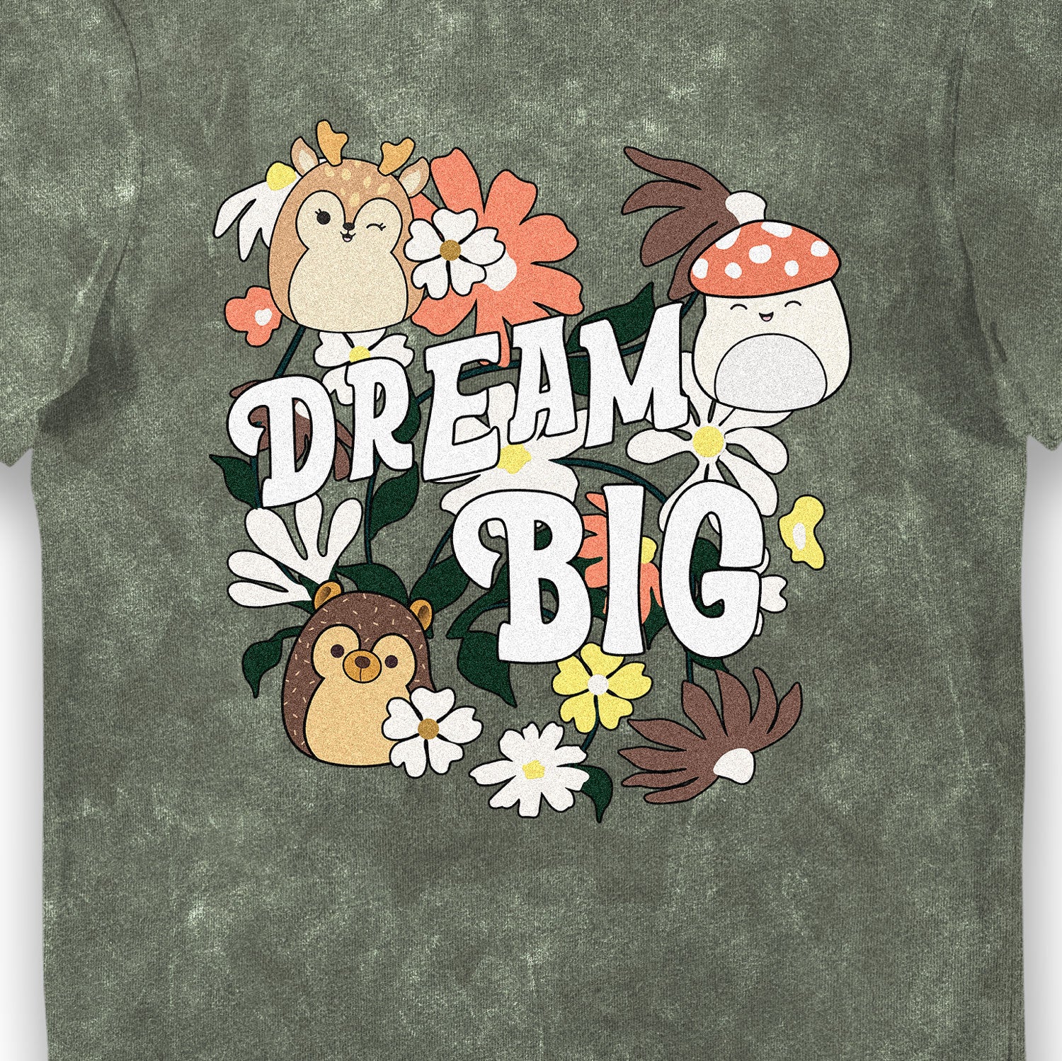 Squishmallows Dream Big Adult T-Shirt Green Snowash
