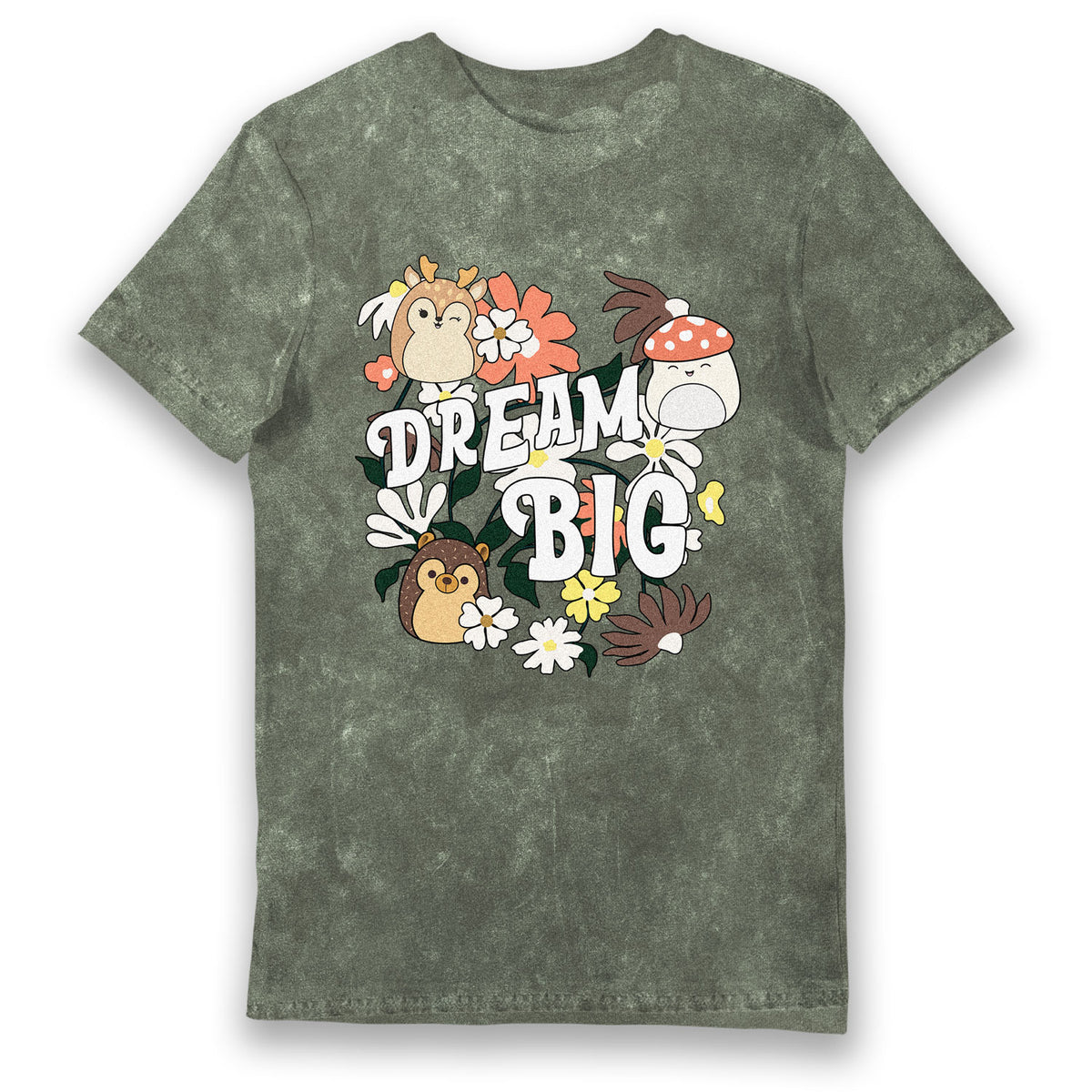 Squishmallows Dream Big Adult T-Shirt Green Snowash