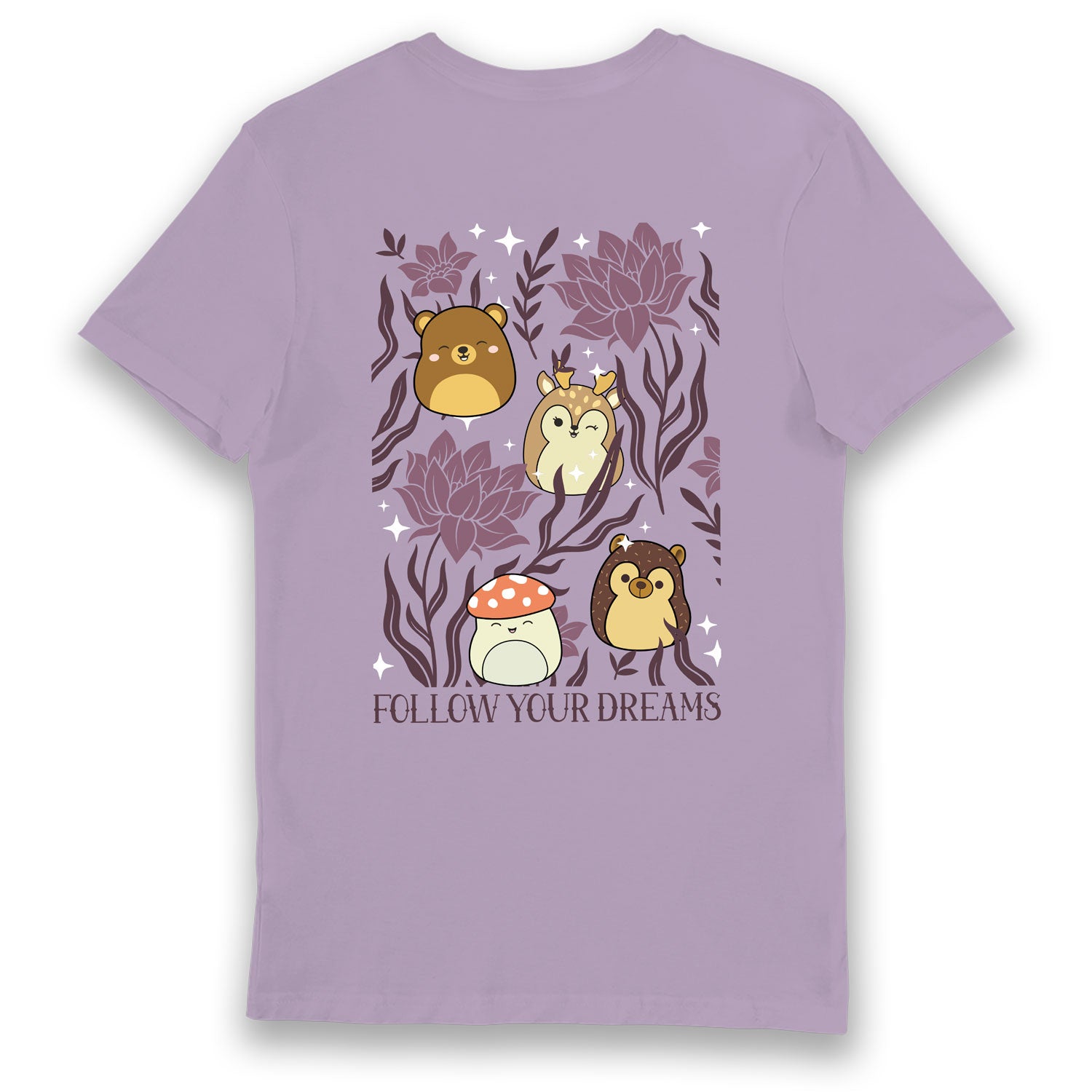 Squishmallows Follow Your Dreams Lavender Snowash Adult T-Shirt