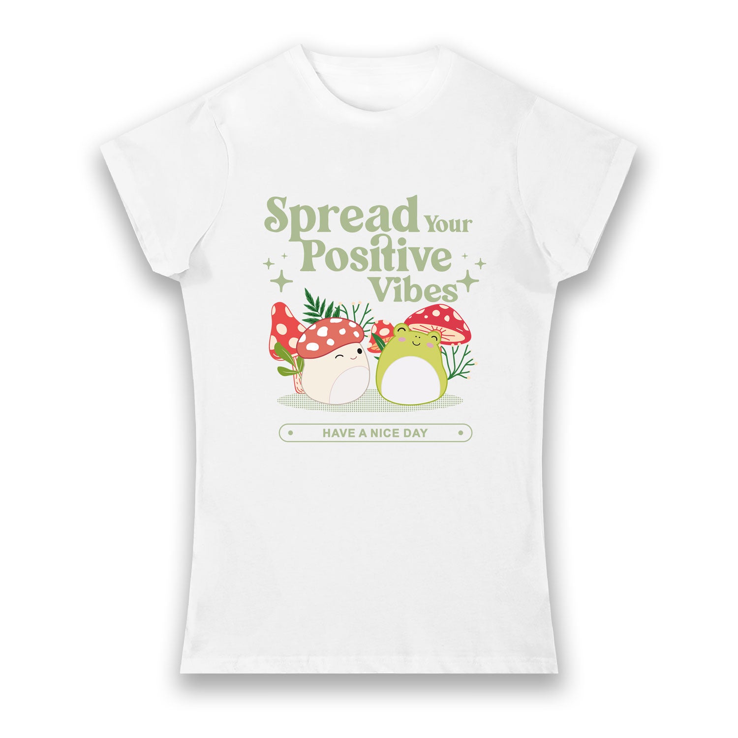 Squishmallows Spread Positive Vibes Ladies Adult T-Shirt White