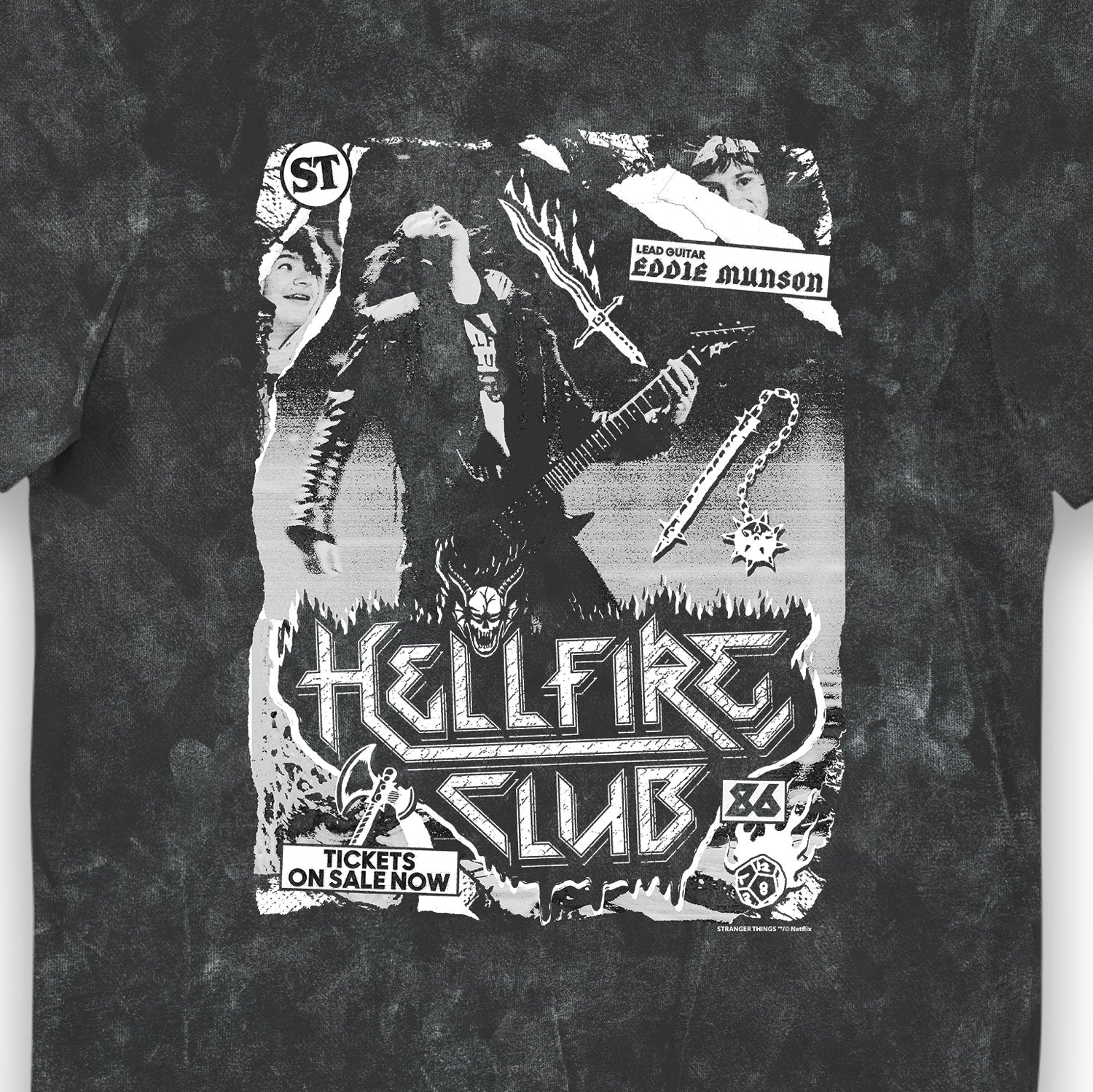 Stranger Things Hellfire Club Band Snowash Adults T-Shirt