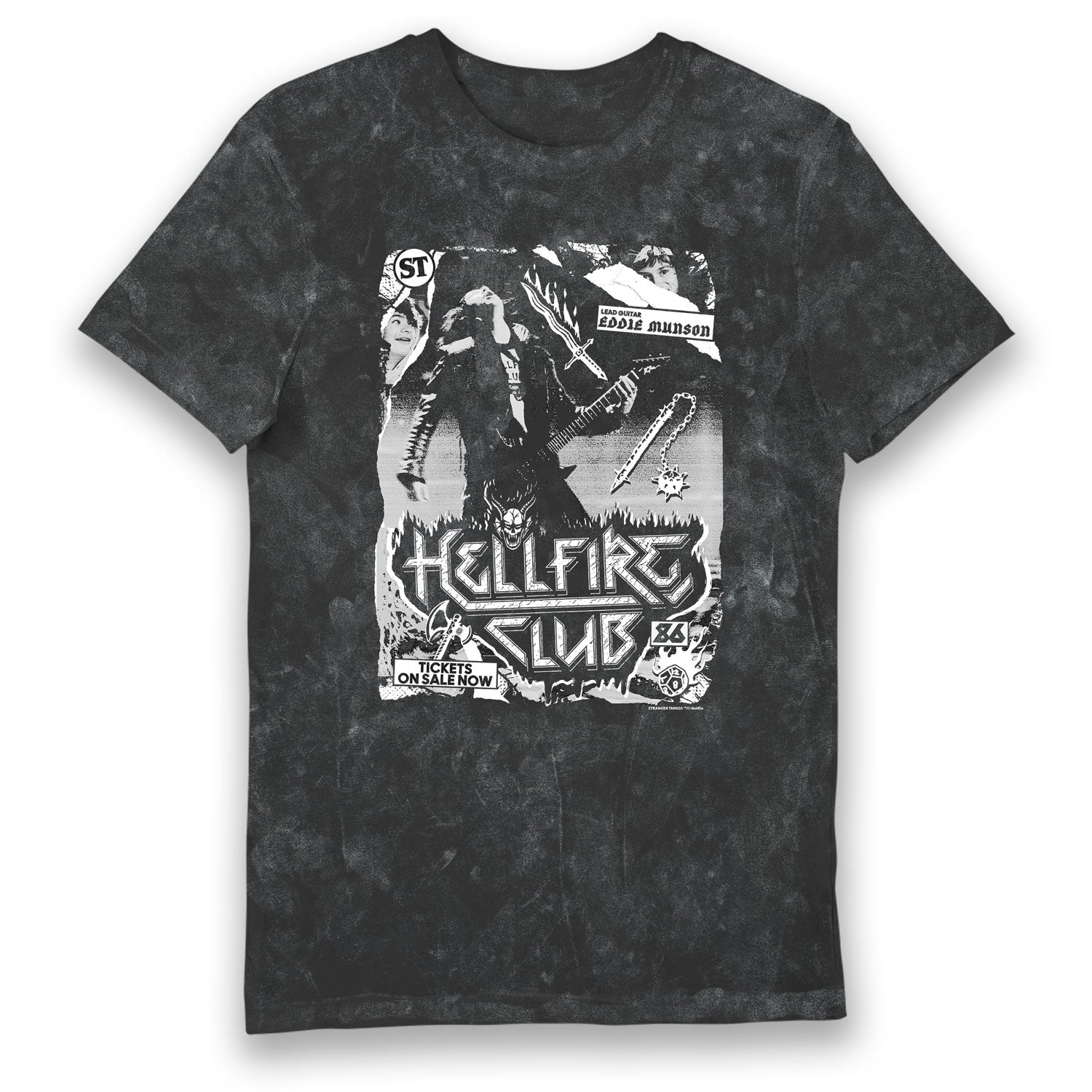 Stranger Things Hellfire Club Band Snowash Adults T-Shirt