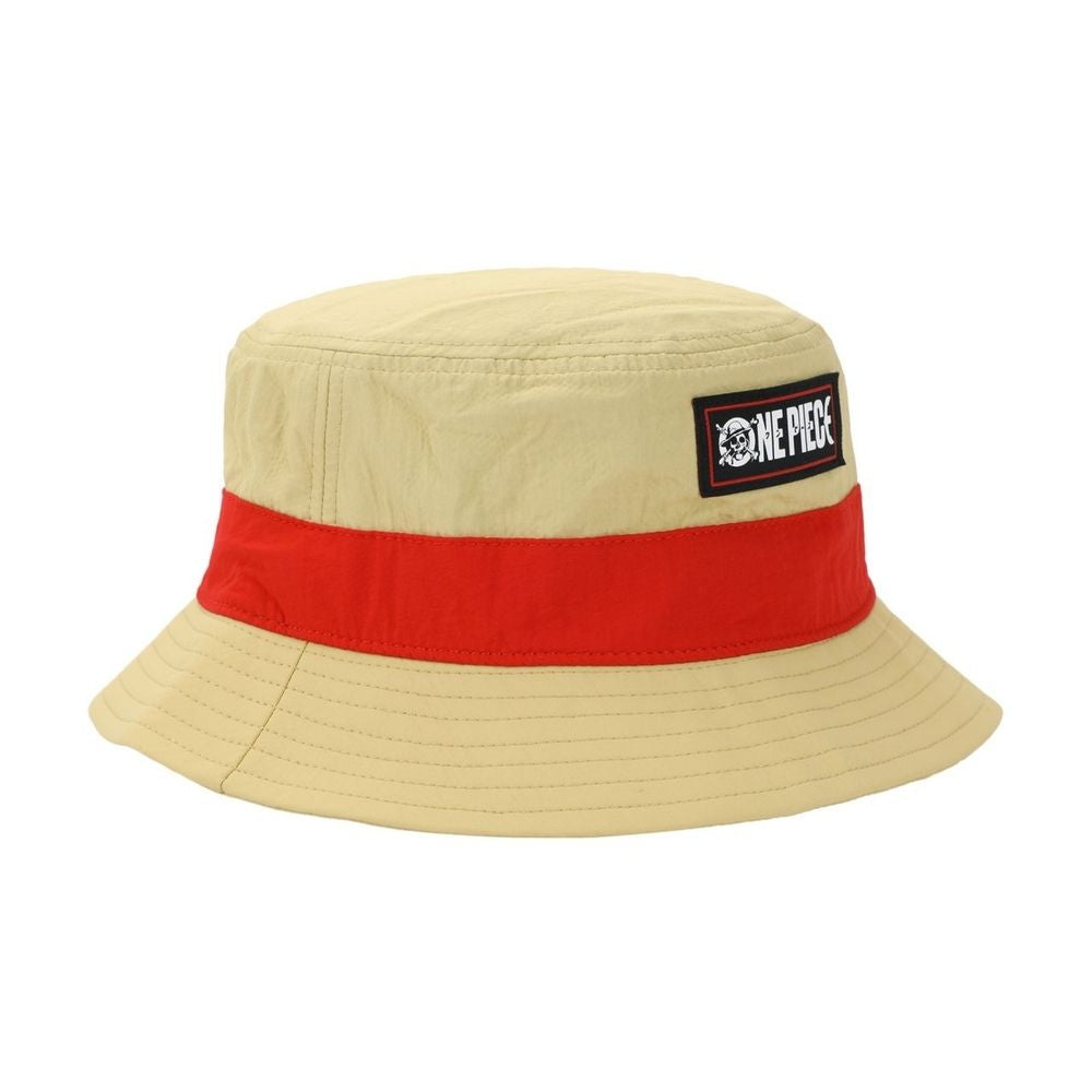 One Piece Live Action Straw Hat Pirate Adult Tan Bucket Hat with Side Pocket, Brown, One size