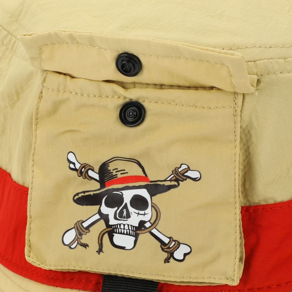One Piece Live Action Straw Hat Pirate Adult Tan Bucket Hat with Side Pocket, Brown, One size
