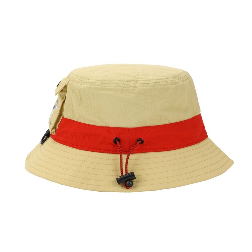 One Piece Live Action Straw Hat Pirate Adult Tan Bucket Hat with Side Pocket, Brown, One size