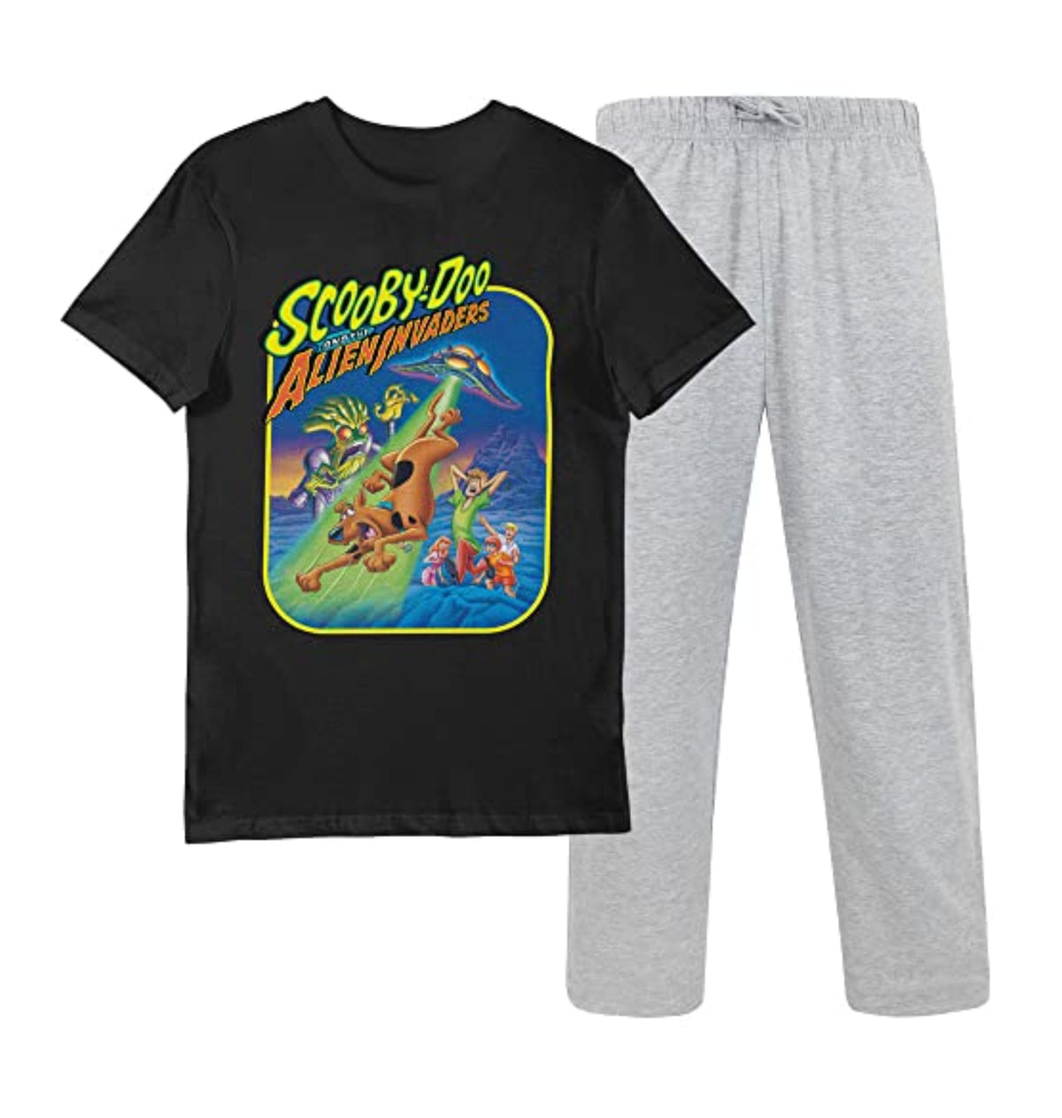Scooby Doo Alien Invaders Mens Tee & Lounge Bottom Black