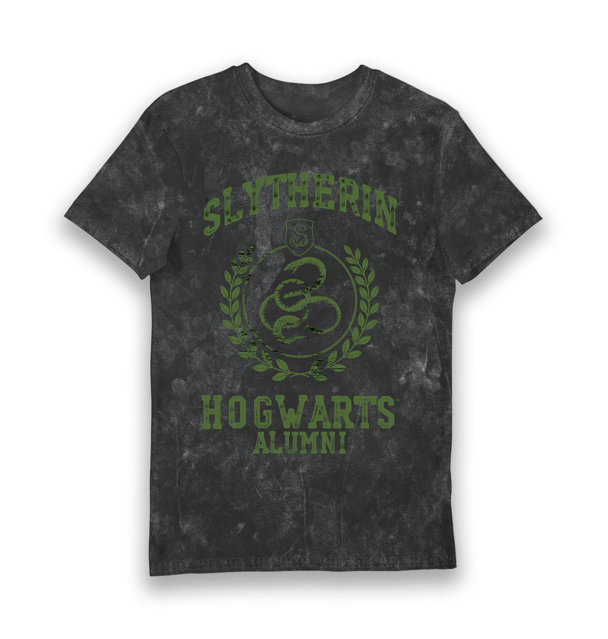 Black Snow Wash Printed T-shirt Front
