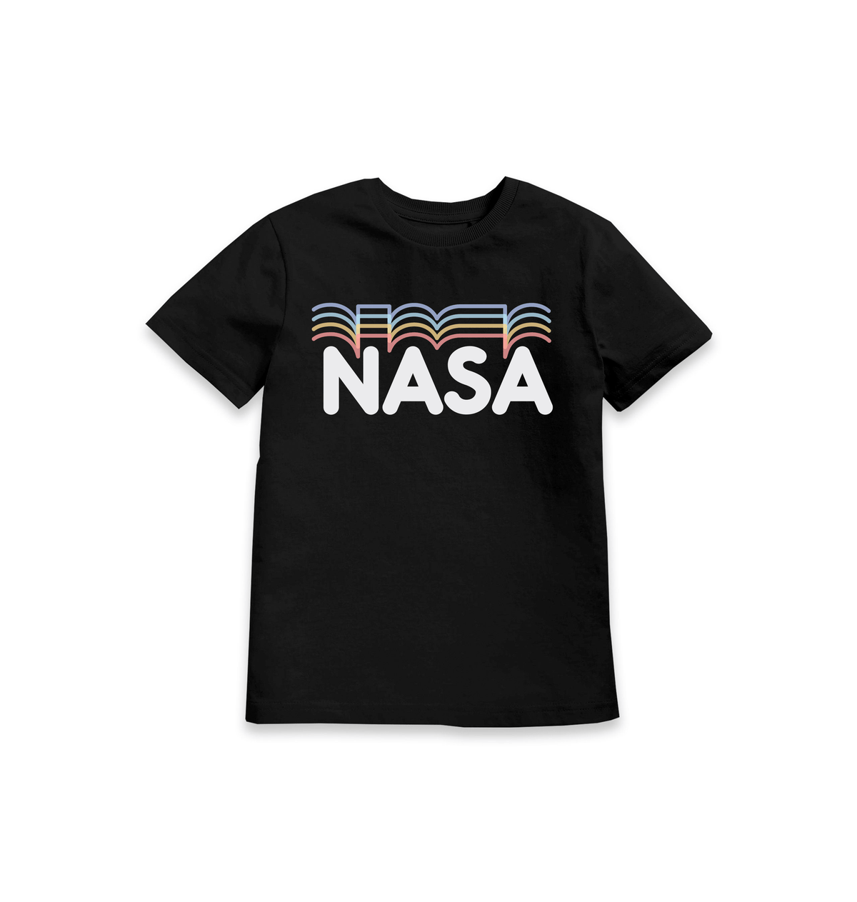 Black Printed Kids T-Shirt Front