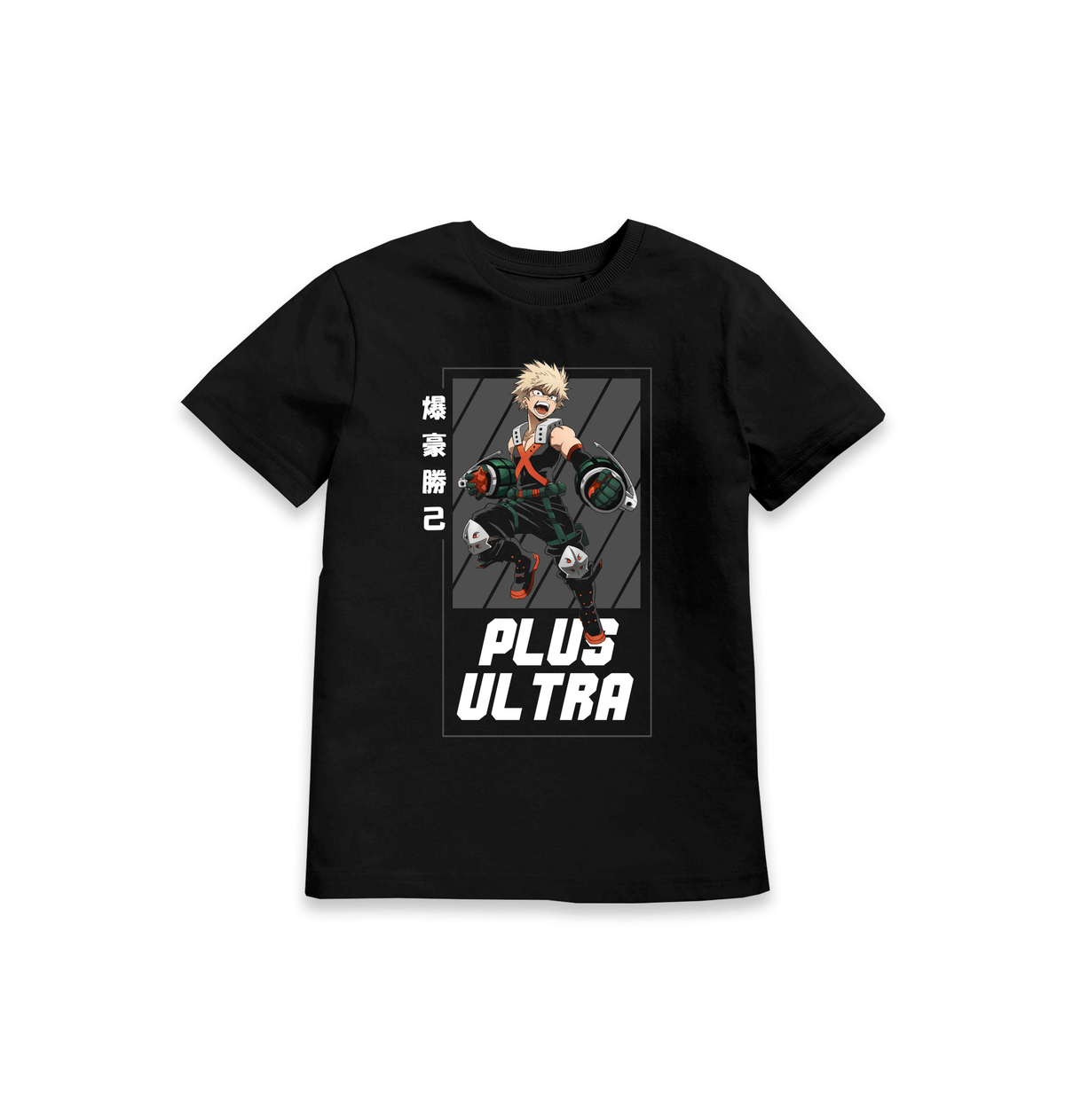 Black Printed Kids T-Shirt Front