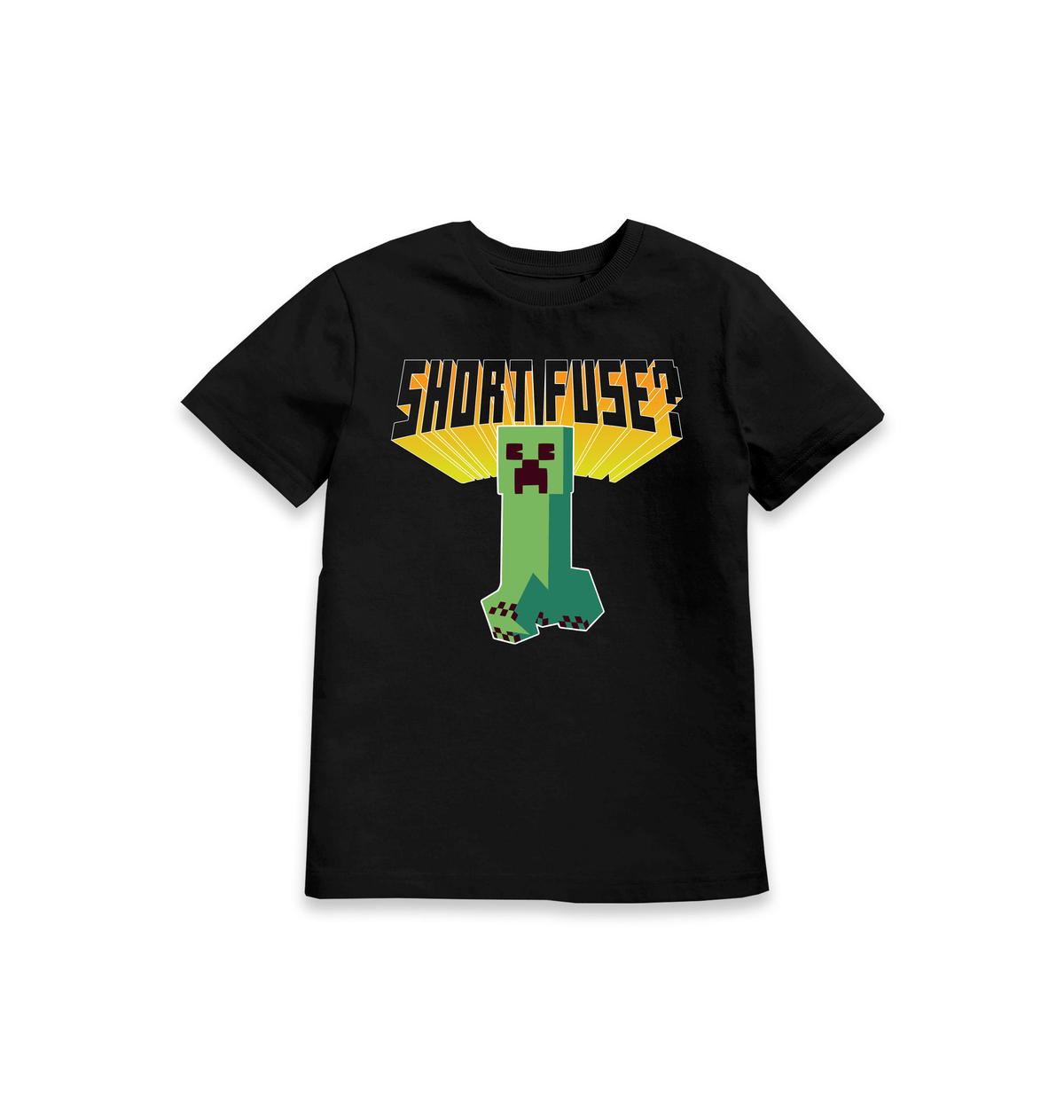 Black Printed Kids T-Shirt Front
