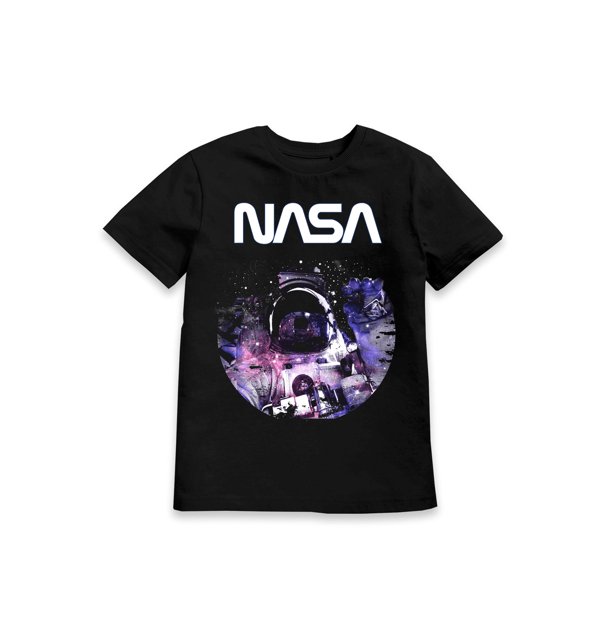 Black Printed Kids T-Shirt Front