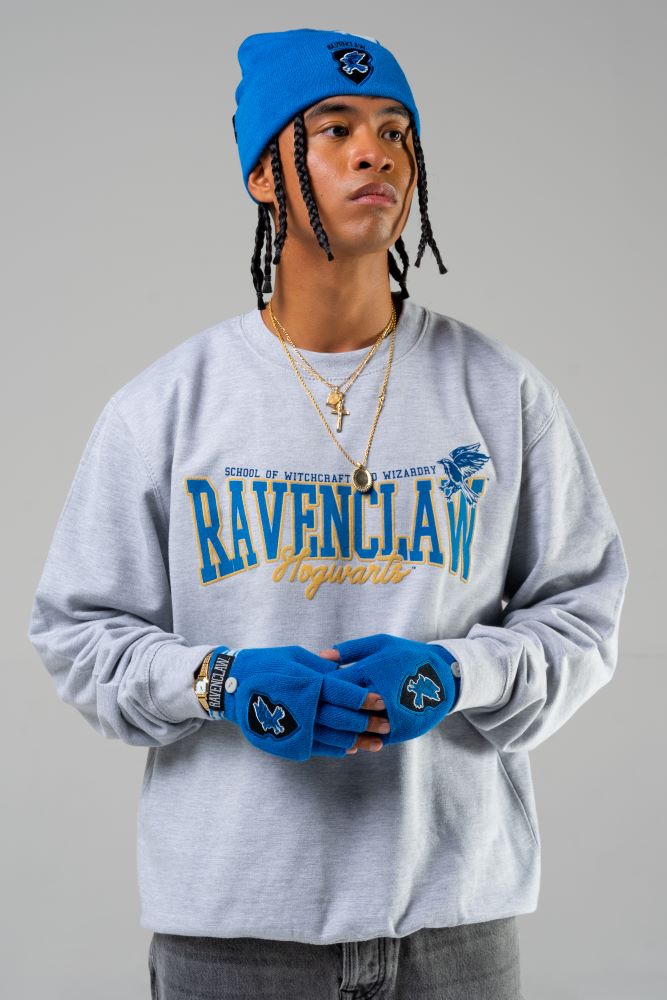 Harry Potter Ravenclaw Collegiate Grey Marl Adults Crew