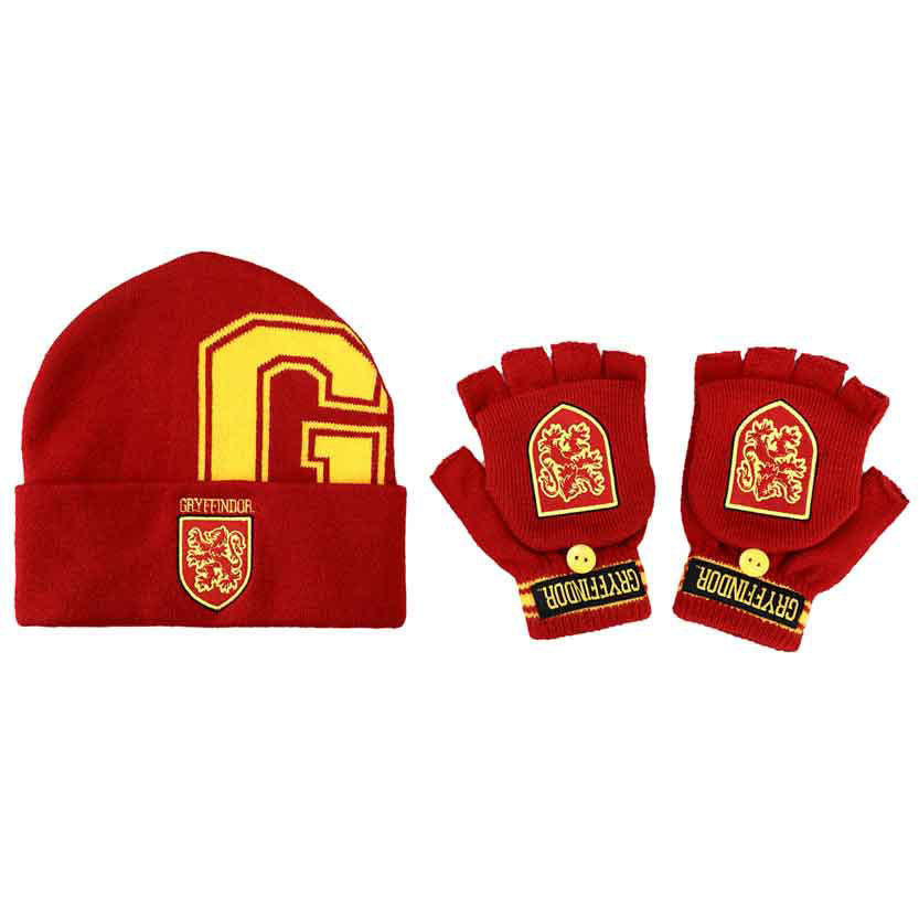 Harry Potter Gryffindor Hat & Glove Mitt Combo Set