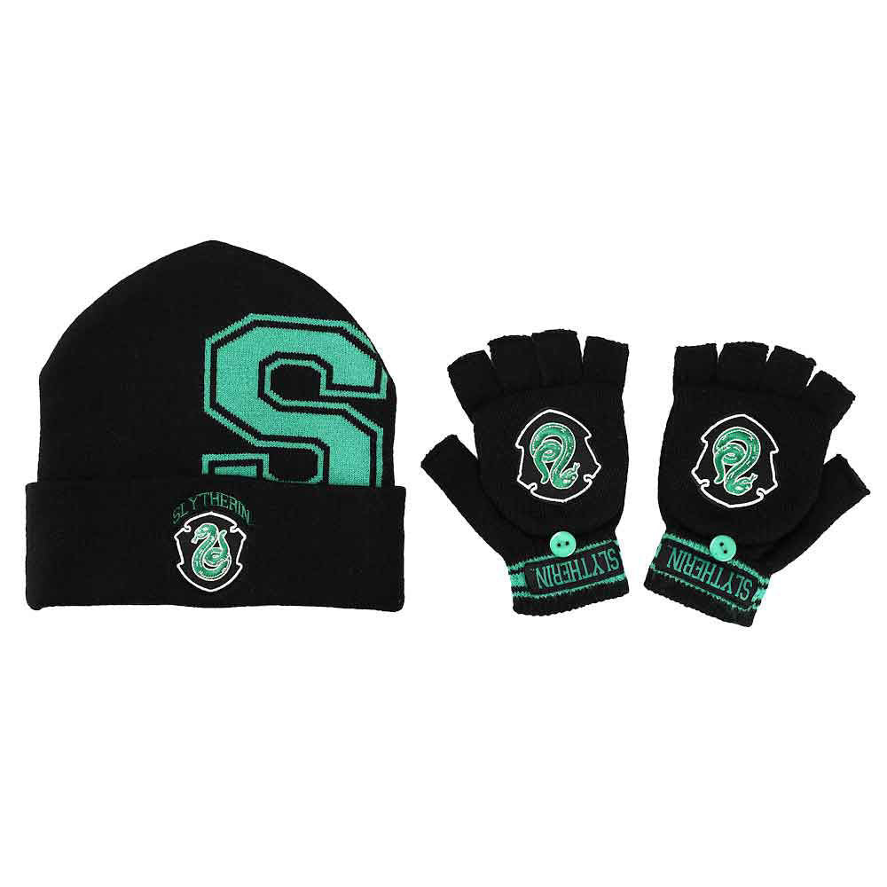 Harry Potter Slytherin Hat & Glove Mitt Combo Set
