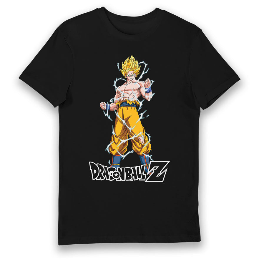 Dragon Ball Z Goku Super Saiyan Lightning Glow in the Dark Adult T-Shirt Bulk Buy