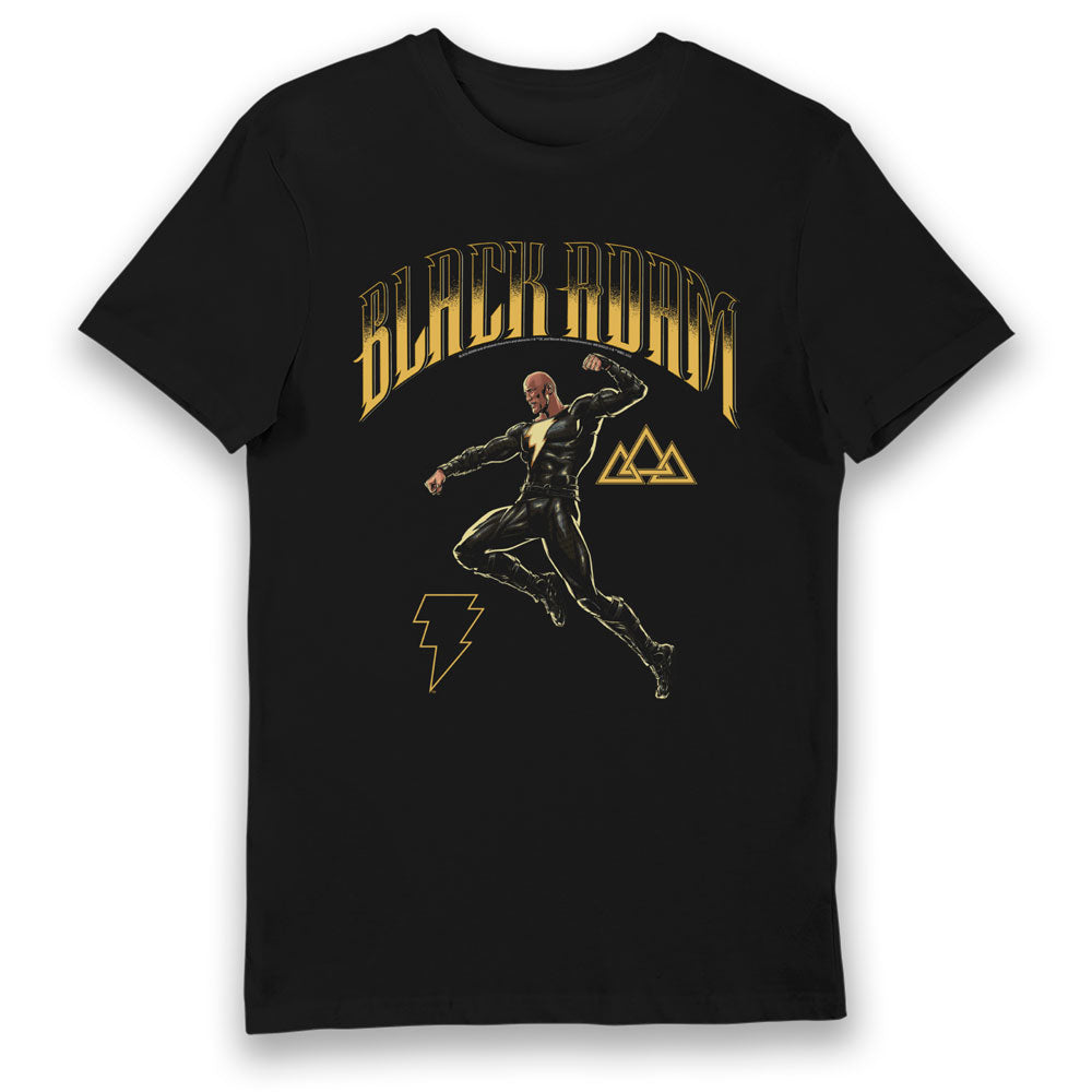 DC Comics Black Adam Golden Bolt Character Movie Adults T-Shirt