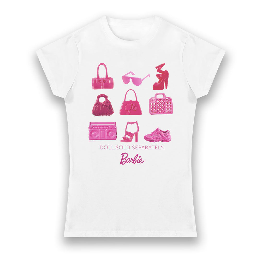 Barbie Doll Sold Separately Shoes and Handbags Ladies Fit T-Shirt