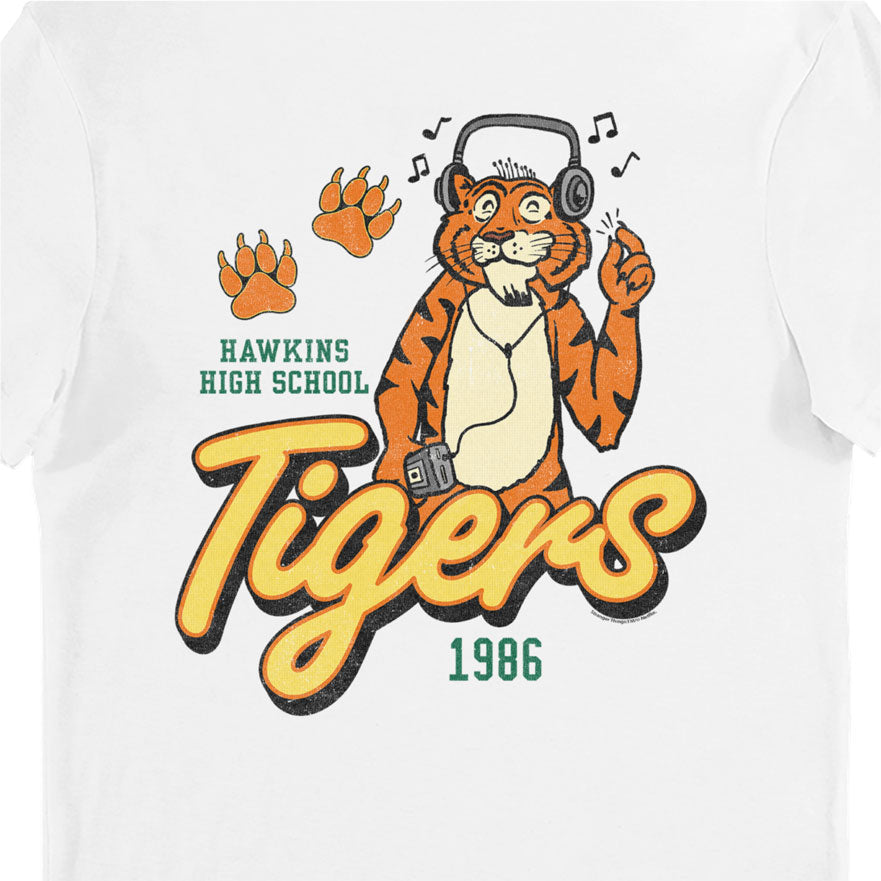 Stranger Things Hawkins High School Tiger Music Adults T-Shirt