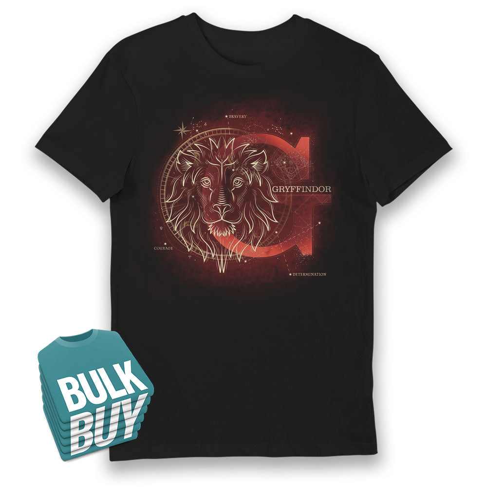 Harry Potter Gryffindor House Glow in The Dark Adults T-Shirt Bulk Buy
